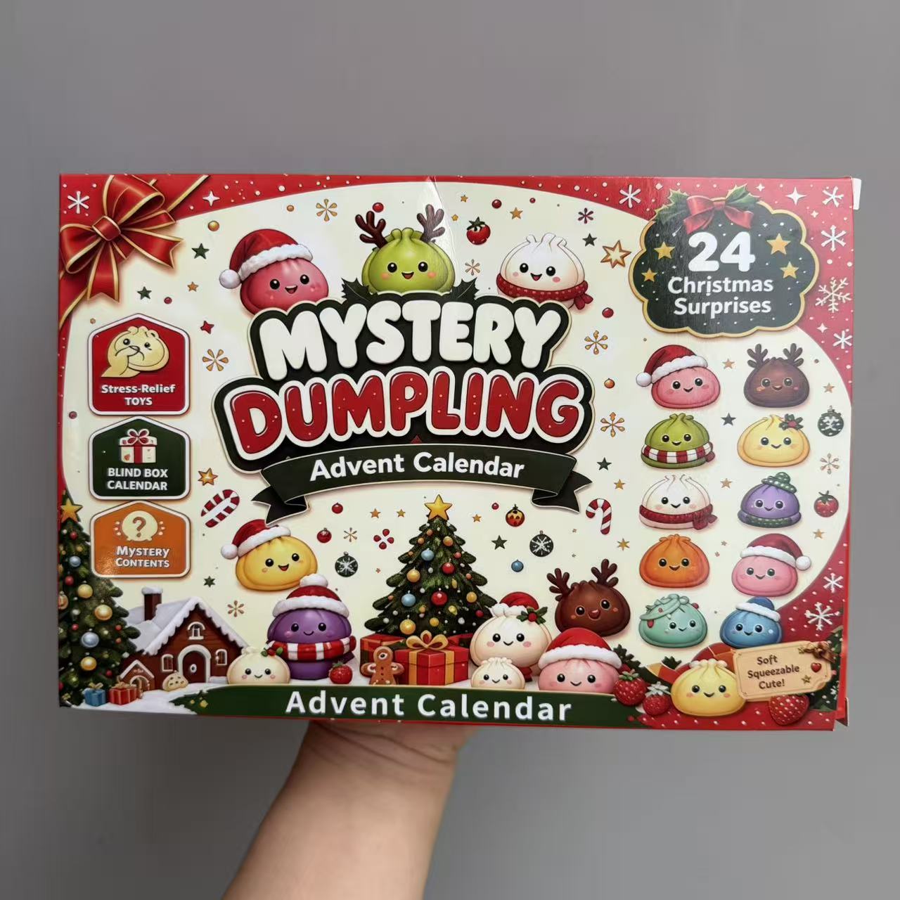Advent Calendar Gift - 24 pièces, jouets à presser sur