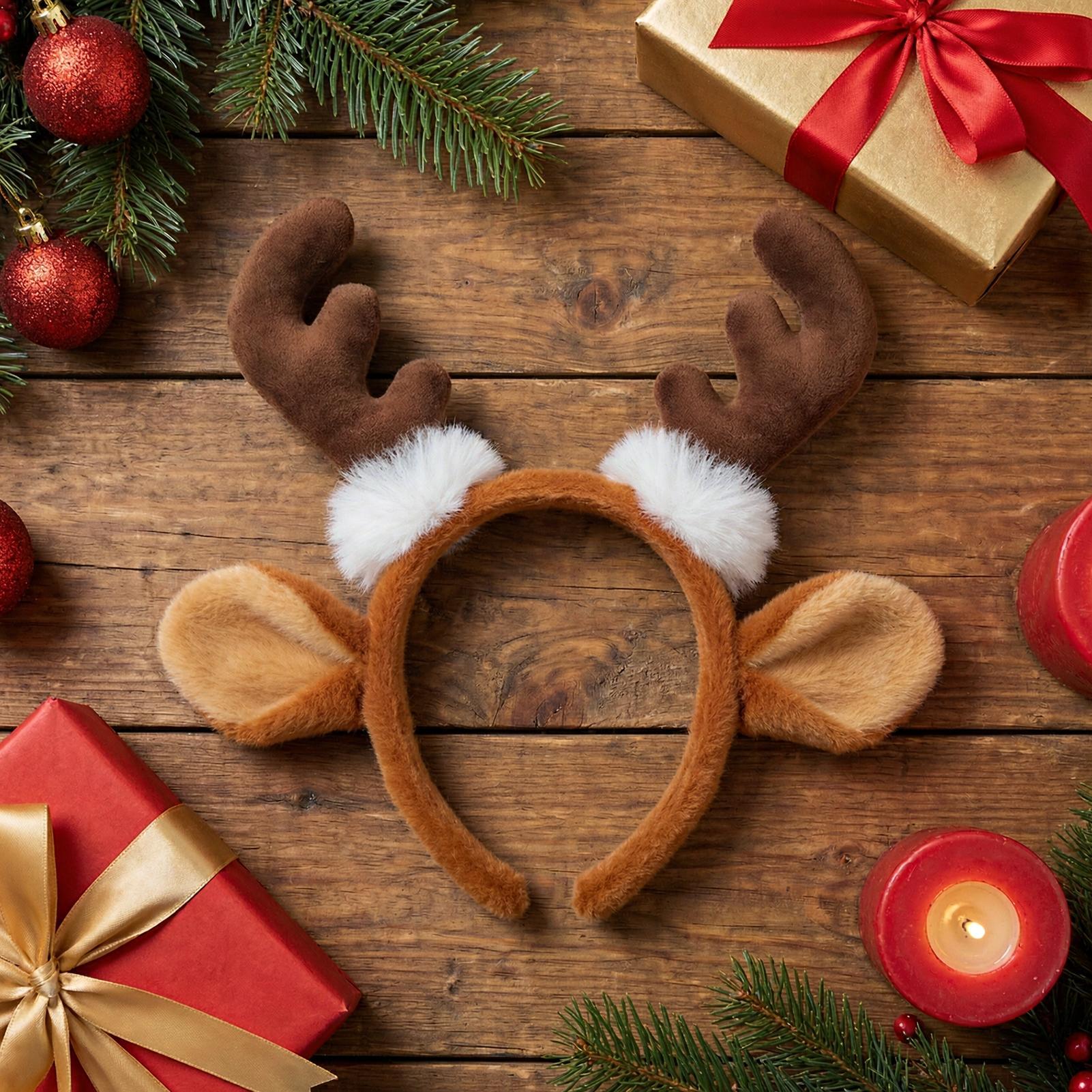 Reindeer Antlers Headband - Serre-tête de Noël avec cornes de