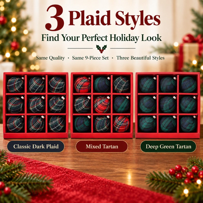 9 pièces, boules de Noël à car - Gift Box Wrap Set avis et prix