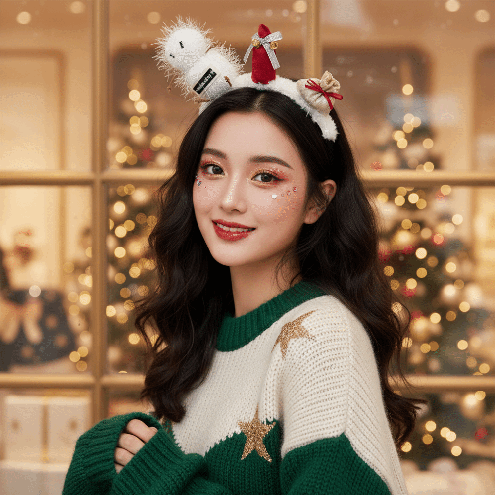 Serre-tête de Noël en peluche  - Reindeer Antlers Headband avis et prix
