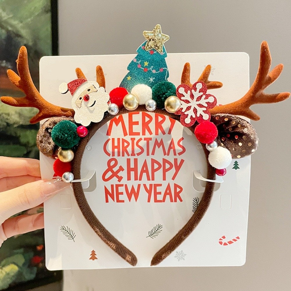 Joli serre-tête en velours rou - Reindeer Antlers Headband avis et prix