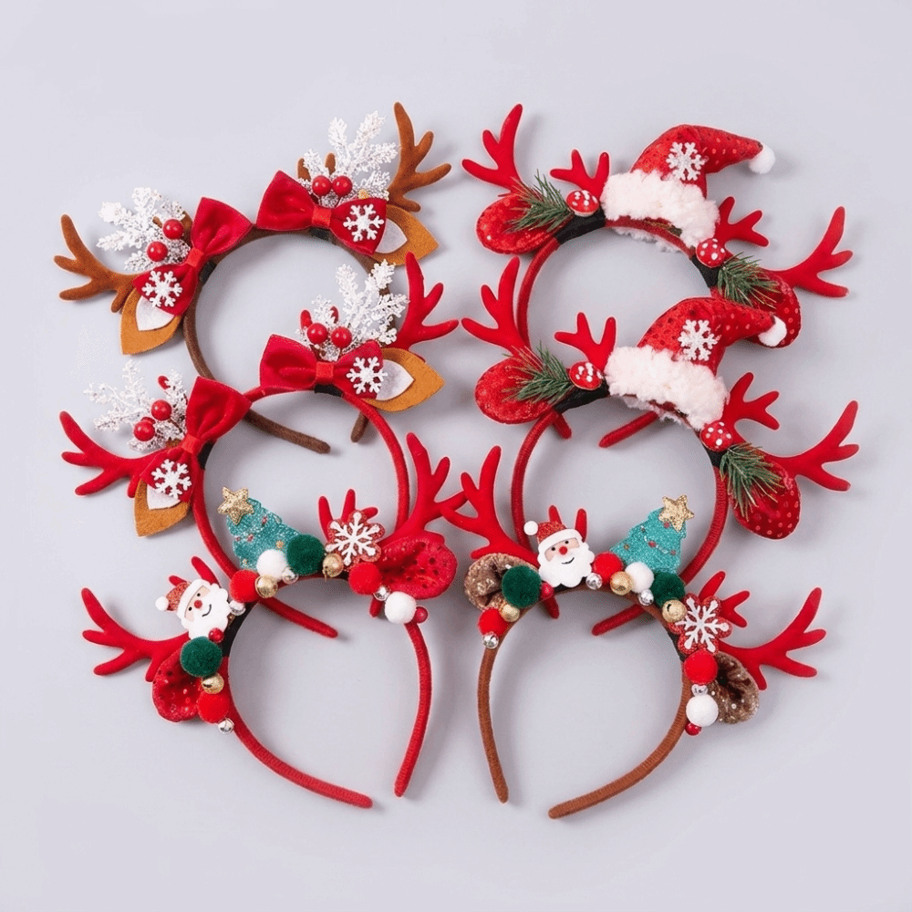 Joli serre-tête en velours rou - Reindeer Antlers Headband avis et prix
