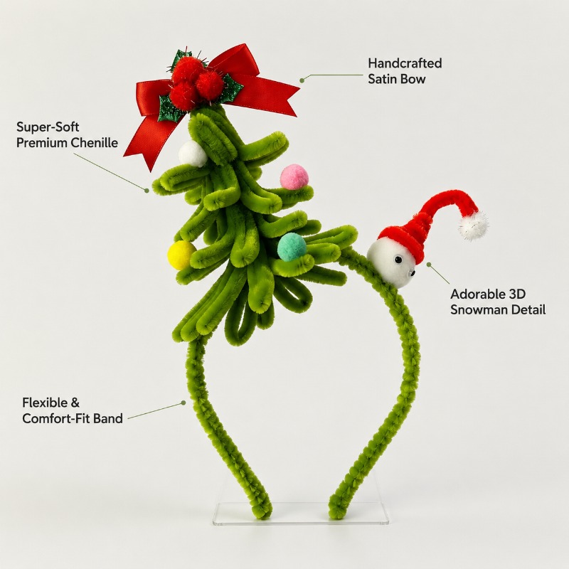 Serre-tête de Noël avec pompon - Ribbon Bow Gift avis et prix